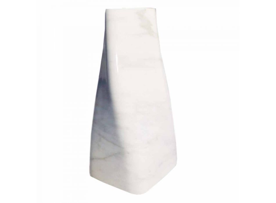 Dekorativ design vase i Bardiglio eller Carrara marmor fremstillet i Italien - Prisma Viadurini