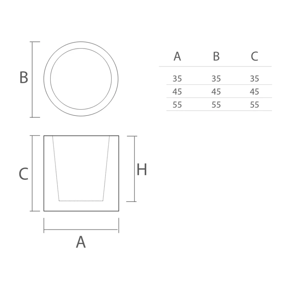 Cylindrisk form dekorativ vase i polyethylen Fremstillet i Italien - Tonello Viadurini