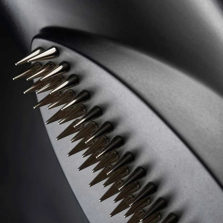 Dekorativ vase i mat sort keramik Håndlavet i Italien - Medina Viadurini