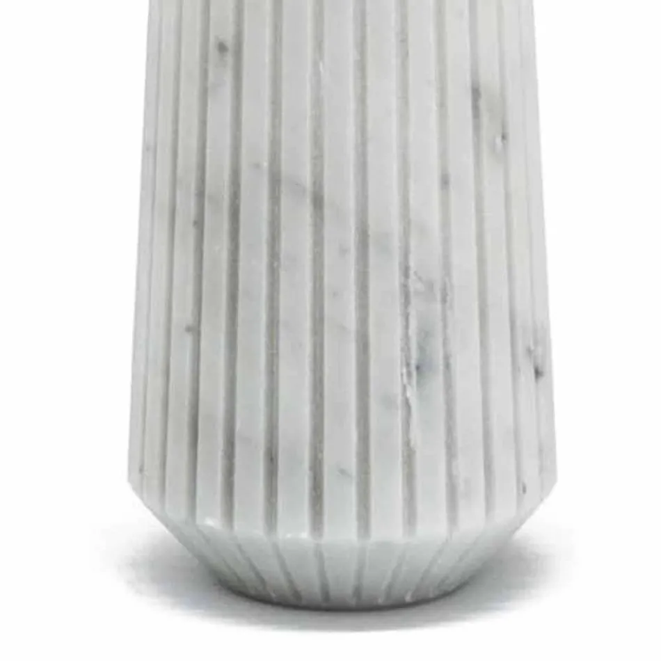 Moderne hvid Carrara-marmor dekorativ vase fremstillet i Italien - Kairo Viadurini