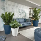 Rund farvet polyethylen dekorativ vase lavet i Italien - Mengo Viadurini