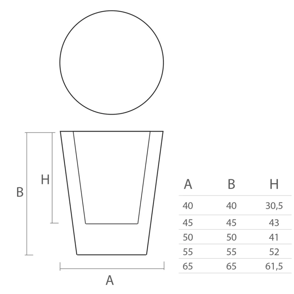 Rund farvet polyethylen dekorativ vase lavet i Italien - Mengo Viadurini