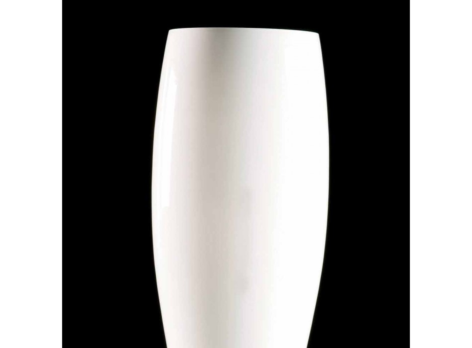 Dekorativ vase i hvidt og gennemsigtigt glas Håndlavet i Italien - Crezia Viadurini