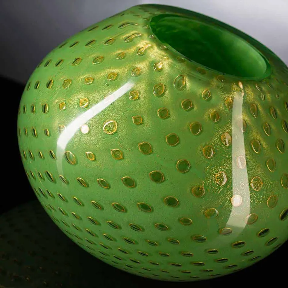 Dekorativ vase i farvet Murano-blæst glas fremstillet i Italien - Barletta Viadurini