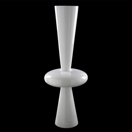 Moderne dekorativ vase i hvid keramik håndlavet i Italien - Tulipo Viadurini