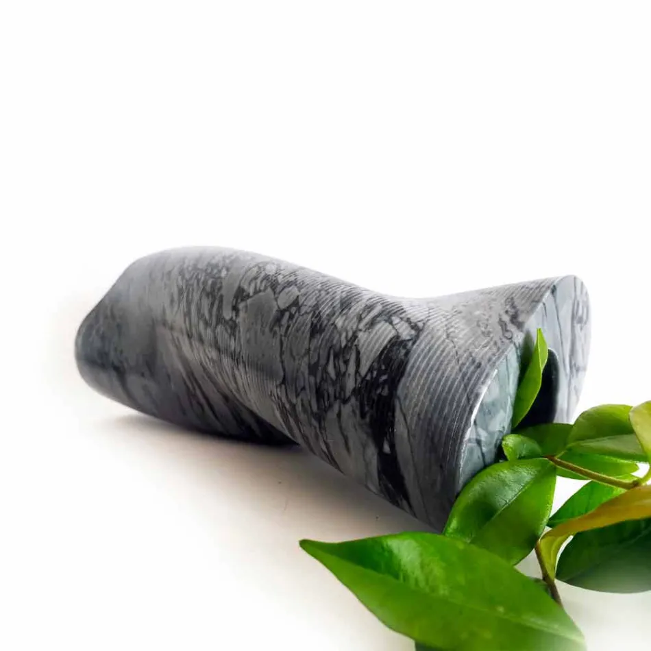 Moderne dekorativ vase i Bardiglio Fiorito marmor fremstillet i Italien - Dido Viadurini