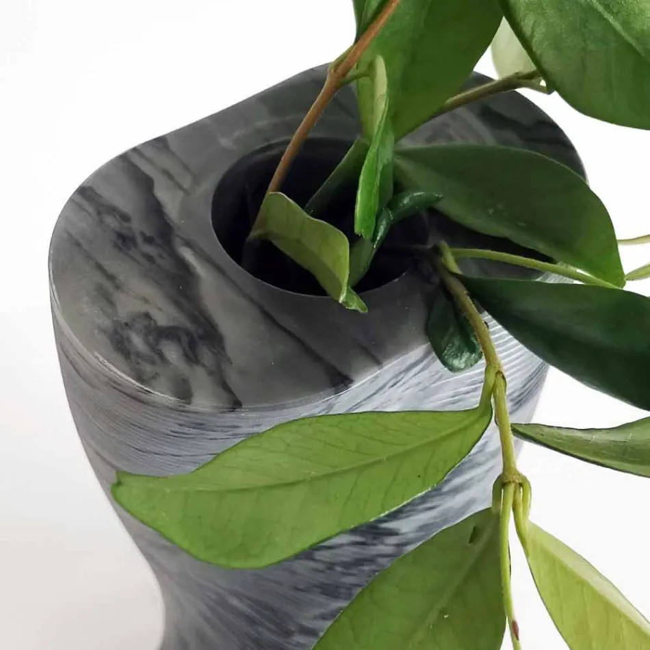 Moderne dekorativ vase i Bardiglio Fiorito marmor fremstillet i Italien - Dido Viadurini