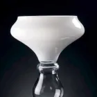 Moderne dekorativ vase i hvidt og gennemsigtigt glas fremstillet i Italien - Vulcano Viadurini
