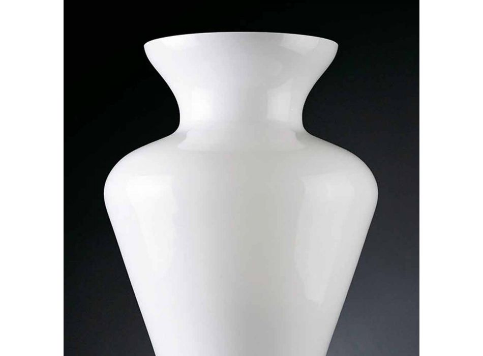Moderne dekorativ vase i gennemsigtigt og hvidt glas lavet i Italien - romantisk Viadurini