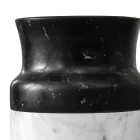 Vase dekoration i hvid Carrara marmor og sort Marquinia Design - Calar Viadurini