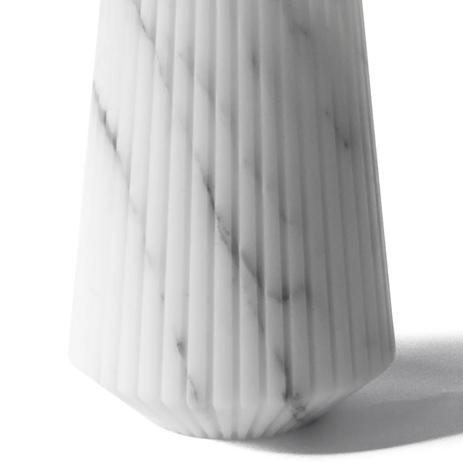 Vase af hvid Carrara marmor eller sort Portoro stribet design - Cairo Viadurini