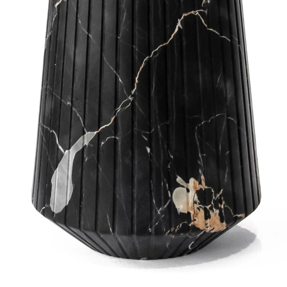 Vase af hvid Carrara marmor eller sort Portoro stribet design - Cairo Viadurini