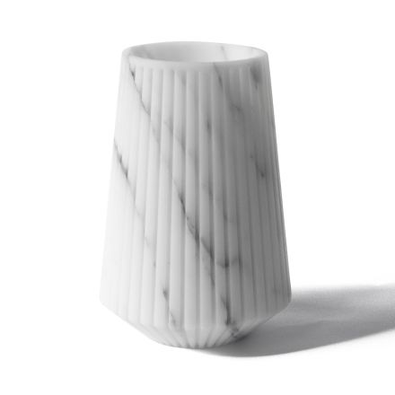 Vase af hvid Carrara marmor eller sort Portoro stribet design - Cairo Viadurini