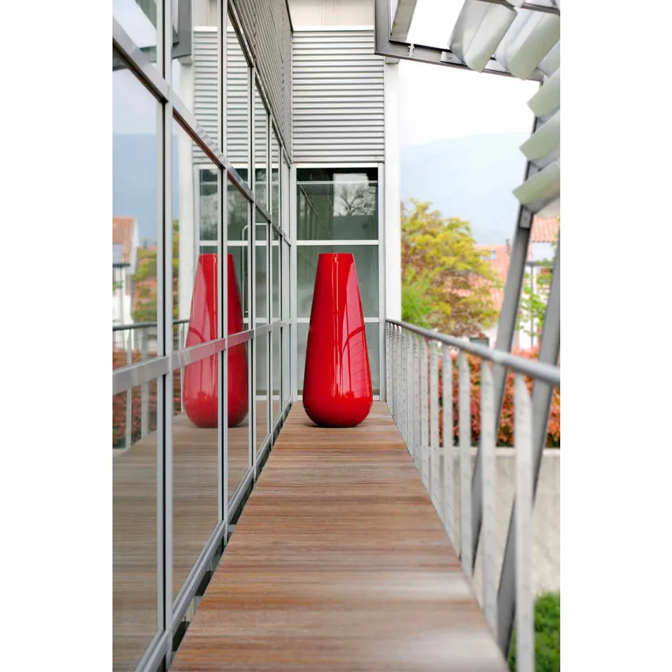 Udendørs dekorativ designvase i polyethylen fremstillet i Italien - Menea Viadurini