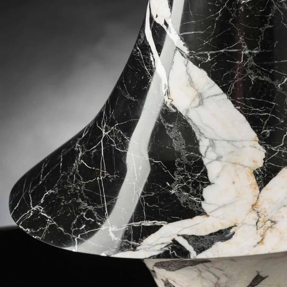 Elegant indendørs vase i hvid og sort marmor Lavet i Italien - Original Viadurini