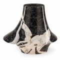 Elegant indendørs vase i hvid og sort marmor Lavet i Italien - Original