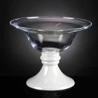 Elegant indendørs vase i hvidt og gennemsigtigt glas fremstillet i Italien - Allegra Viadurini