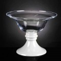 Elegant indendørs vase i hvidt og gennemsigtigt glas fremstillet i Italien - Allegra