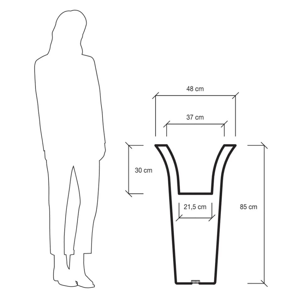 Rund haveplantekasse i polyethylen Fremstillet i Italien - Tremont Viadurini