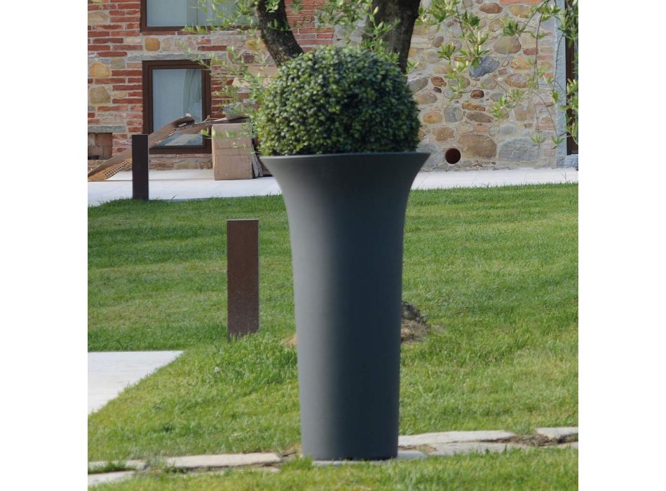 Rund haveplantekasse i polyethylen Fremstillet i Italien - Tremont Viadurini
