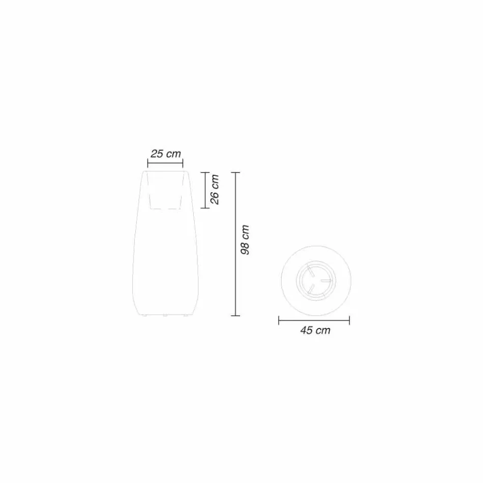 Plantervase i lysende plast, design i 3 størrelser - Pandora fra Myyour Viadurini