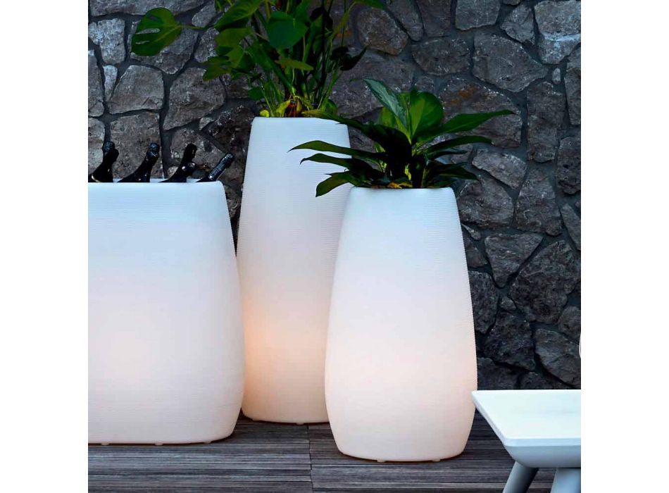 Plantervase i lysende plast, design i 3 størrelser - Pandora fra Myyour Viadurini