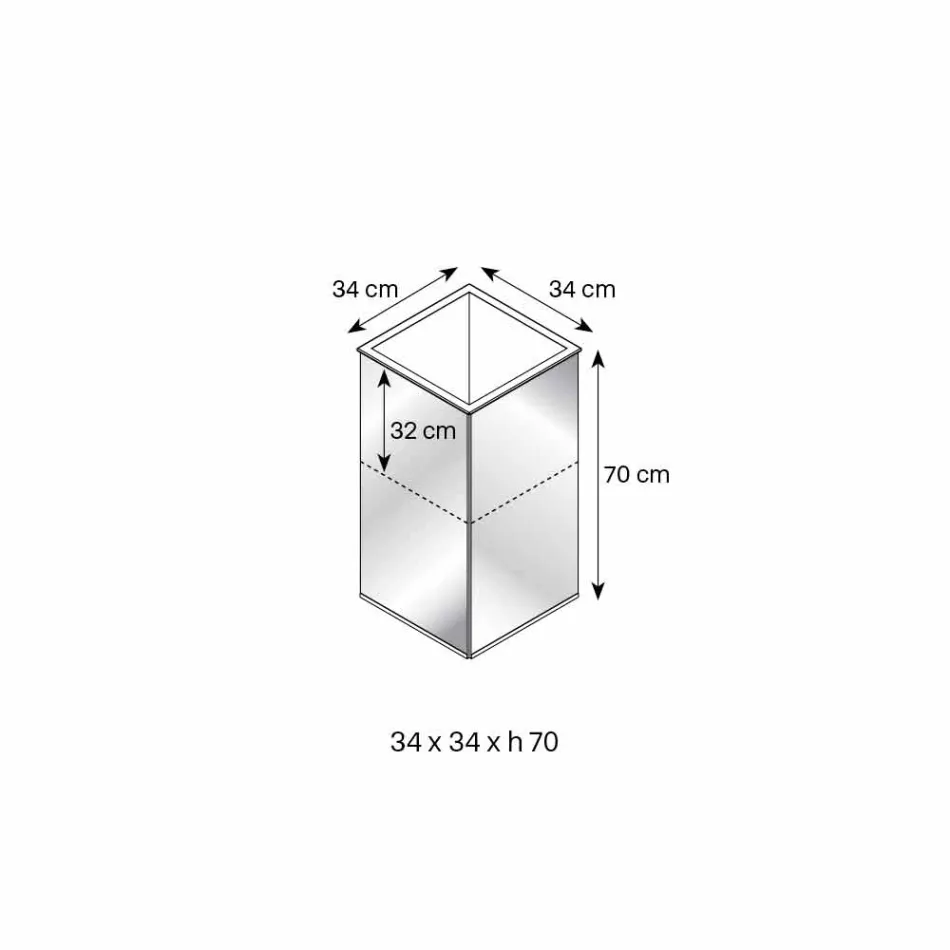 Fritstående geometrisk spejlvase og struktur i træ og stål - Ghenna Viadurini