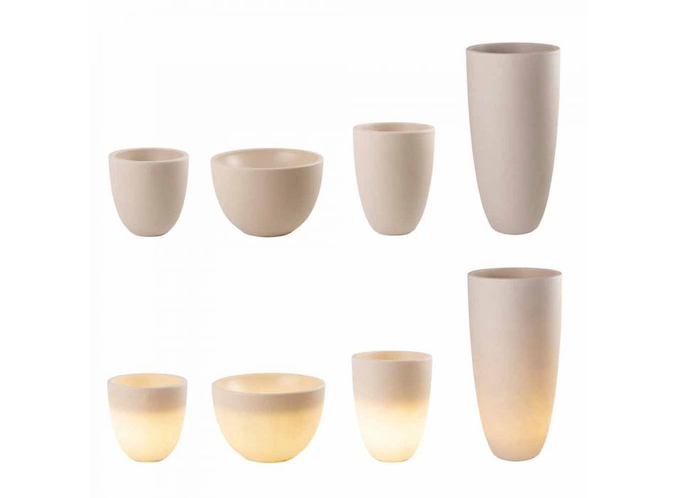 Vase oplyst udvendigt og indvendigt moderne design farvet plastik - Svasostar Viadurini