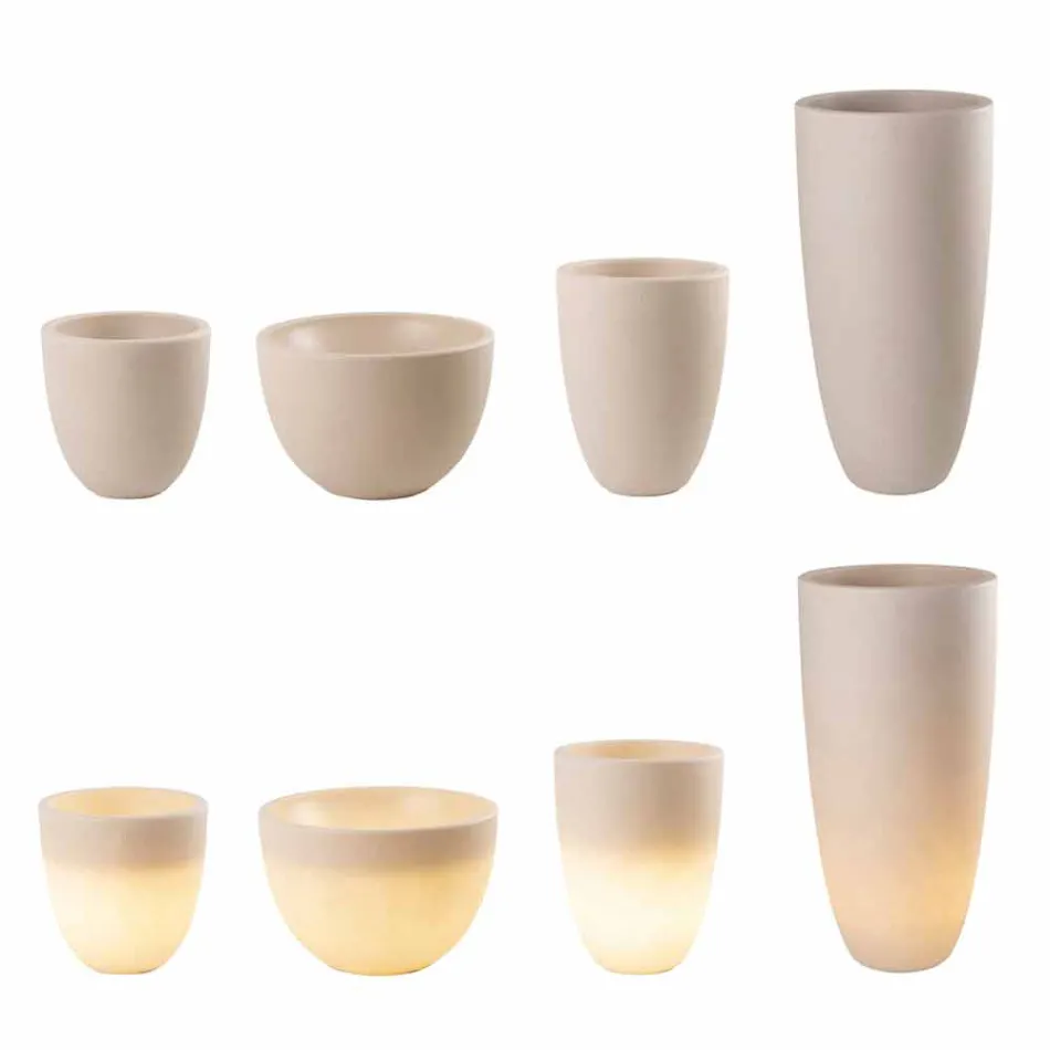 Vase oplyst udvendigt og indvendigt moderne design farvet plastik - Svasostar Viadurini