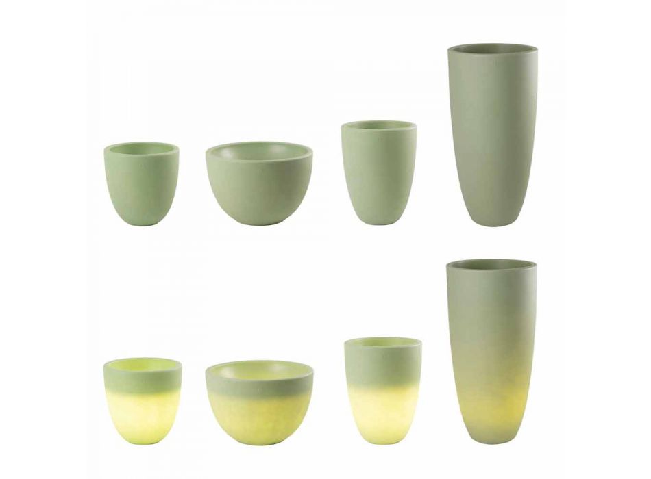 Vase oplyst udvendigt og indvendigt moderne design farvet plastik - Svasostar Viadurini