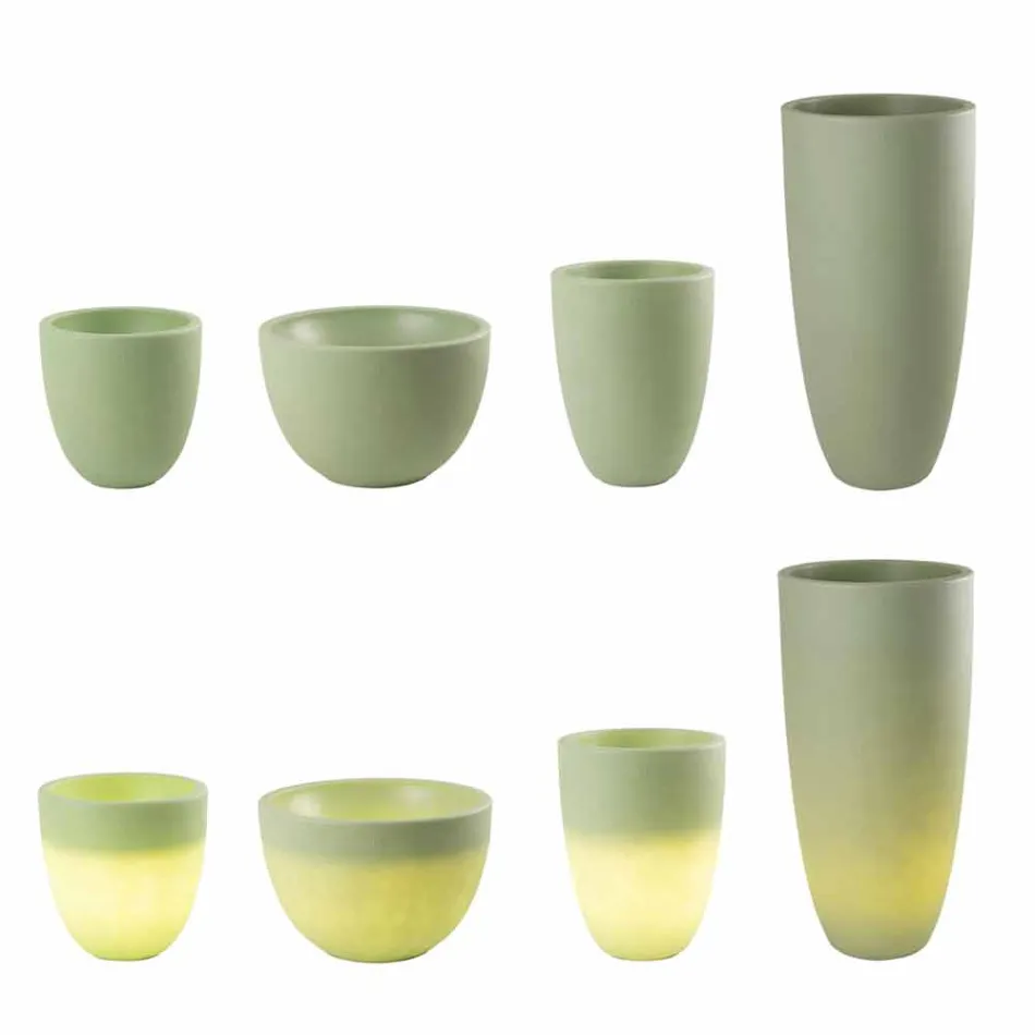 Vase oplyst udvendigt og indvendigt moderne design farvet plastik - Svasostar Viadurini