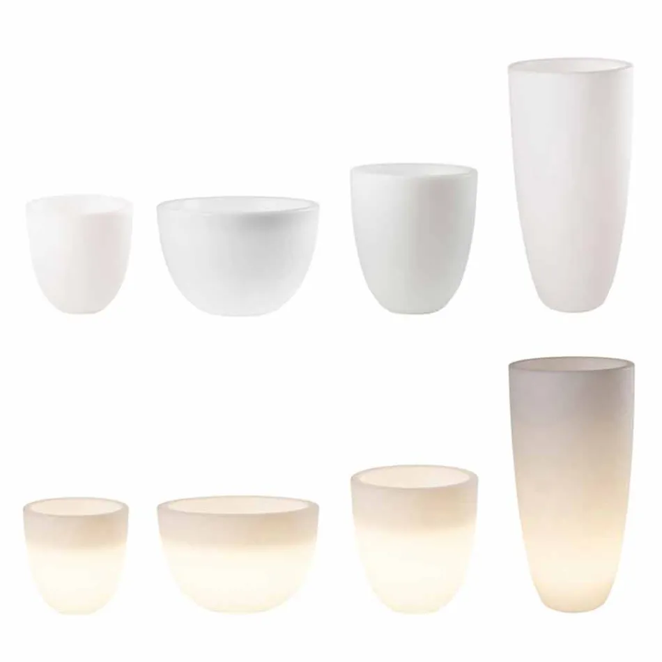 Vase oplyst udvendigt og indvendigt moderne design farvet plastik - Svasostar Viadurini