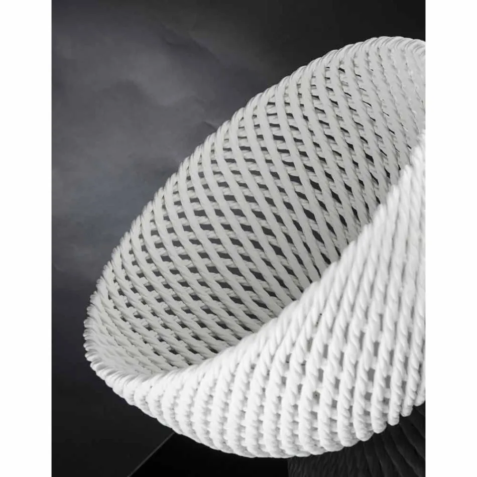 Håndlavet keramisk vase med vævet skud lavet i Italien - Napoleon Viadurini