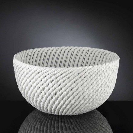 Håndlavet keramisk vase med vævet skud lavet i Italien - Napoleon Viadurini