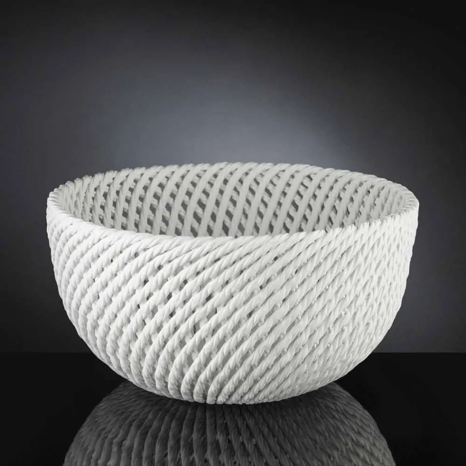 Håndlavet keramisk vase med vævet skud lavet i Italien - Napoleon Viadurini