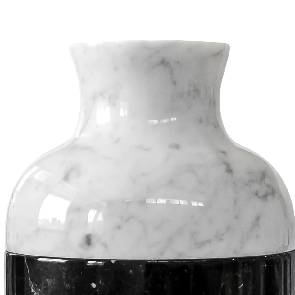 Vase i Carrara White Marble og Black Marquinia Luxury Design - Calar Viadurini