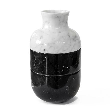 Vase i Carrara White Marble og Black Marquinia Luxury Design - Calar Viadurini