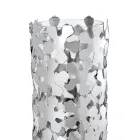 Vase i sølvmetal og glas Elegant cylindrisk design med blomster - Megghy Viadurini