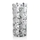 Vase i sølvmetal og glas Elegant cylindrisk design med blomster - Megghy Viadurini