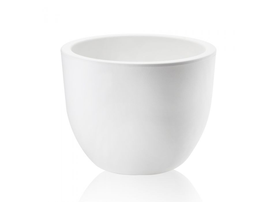 Vase i hvid eller antracit polyethylen kraterform 2 stykker - Milek Viadurini