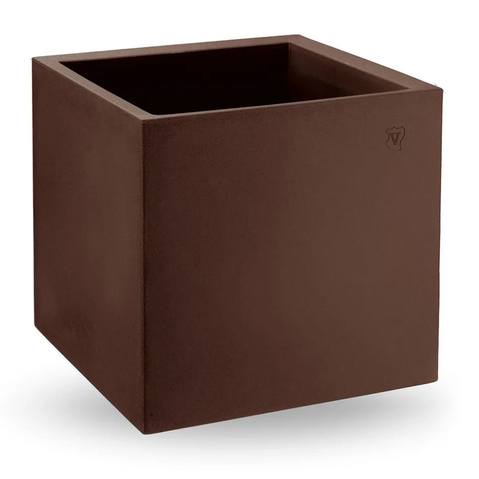 Vase i farvet polyethylen kubisk form lavet i Italien - Tonello Viadurini