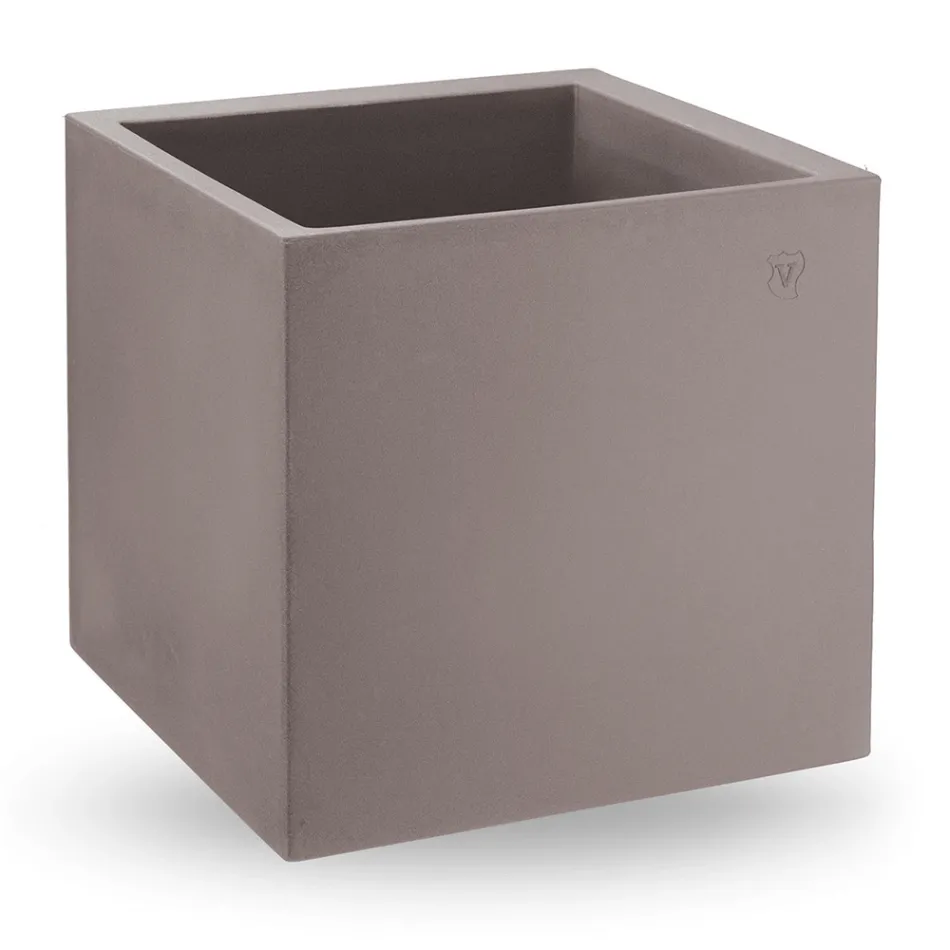 Vase i farvet polyethylen kubisk form lavet i Italien - Tonello Viadurini