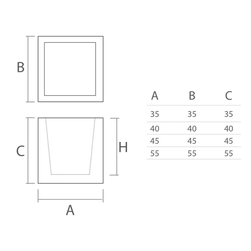 Vase i farvet polyethylen kubisk form lavet i Italien - Tonello Viadurini