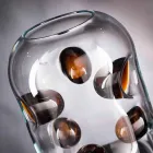 Murano blæst glasvase med farvede detaljer lavet i Italien - Trapani Viadurini