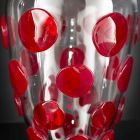 Transparent og rød Murano-blæst glasvase fremstillet i Italien - Cenzo Viadurini