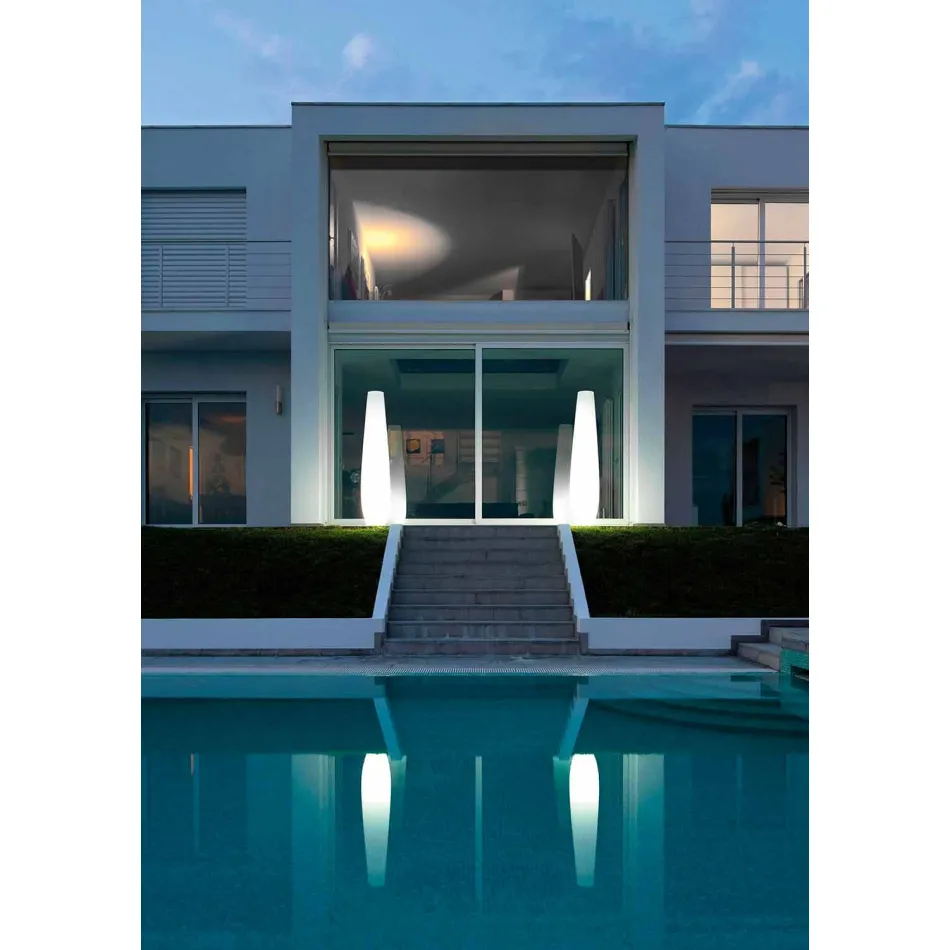 Udendørs lysvase med LED-lys i polyethylen Fremstillet i Italien - Nadai Viadurini