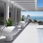 Udendørs lysende vase i polyethylen med LED -lys fremstillet i Italien - Boba Viadurini