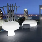 Udendørs lysende vase i polyethylen med LED -lys fremstillet i Italien - Boba Viadurini