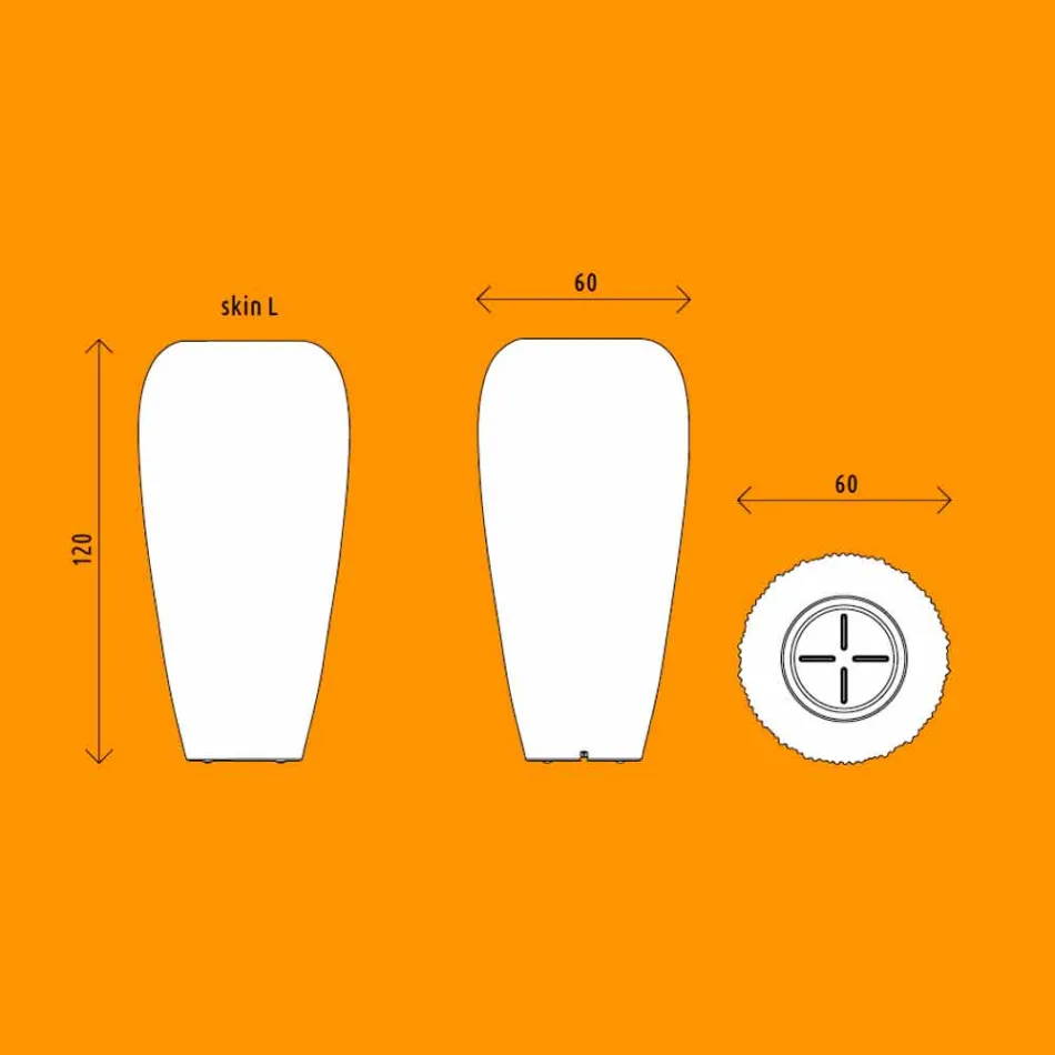 Bright udendørs vase i moderne design polyethylen - hud af Myyour Viadurini