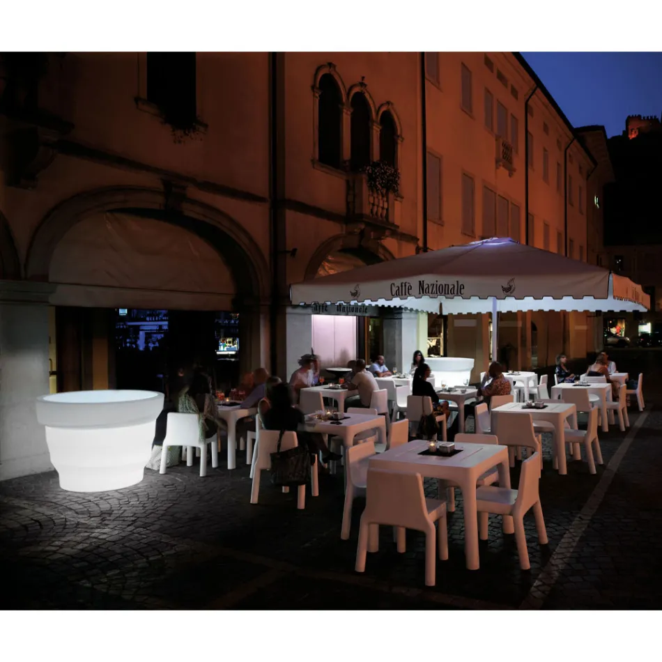 Lyst polyethylen havevase med LED Made in Italy - Poldo Viadurini